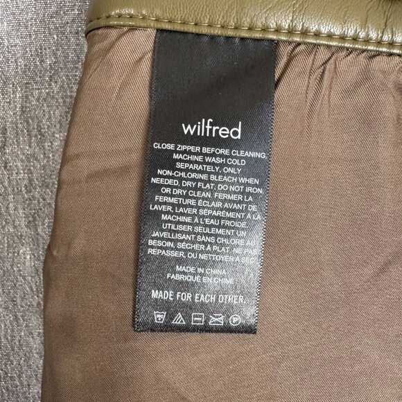 Aritzia Wilfred Melina Bough Green High-waisted Vegan Leather Pants Plus Size 16 - Picture 8 of 10